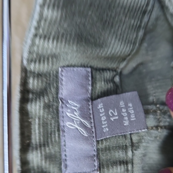 J.Jill Green Corduroy Mid Rise Green Corduroy boot cut Flare leg Pants - Picture 6 of 10